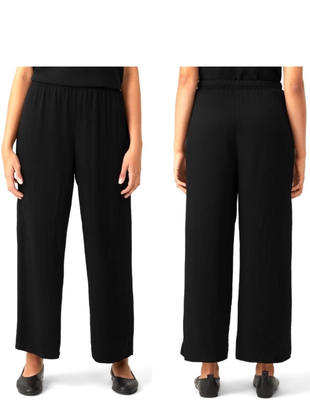 Eileen Fisher Textured Cupro Wide-Leg Pants Women’s Size XS Pull On Lightweight